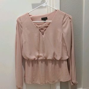 Thalia Long sleve Dust Pink Blouse